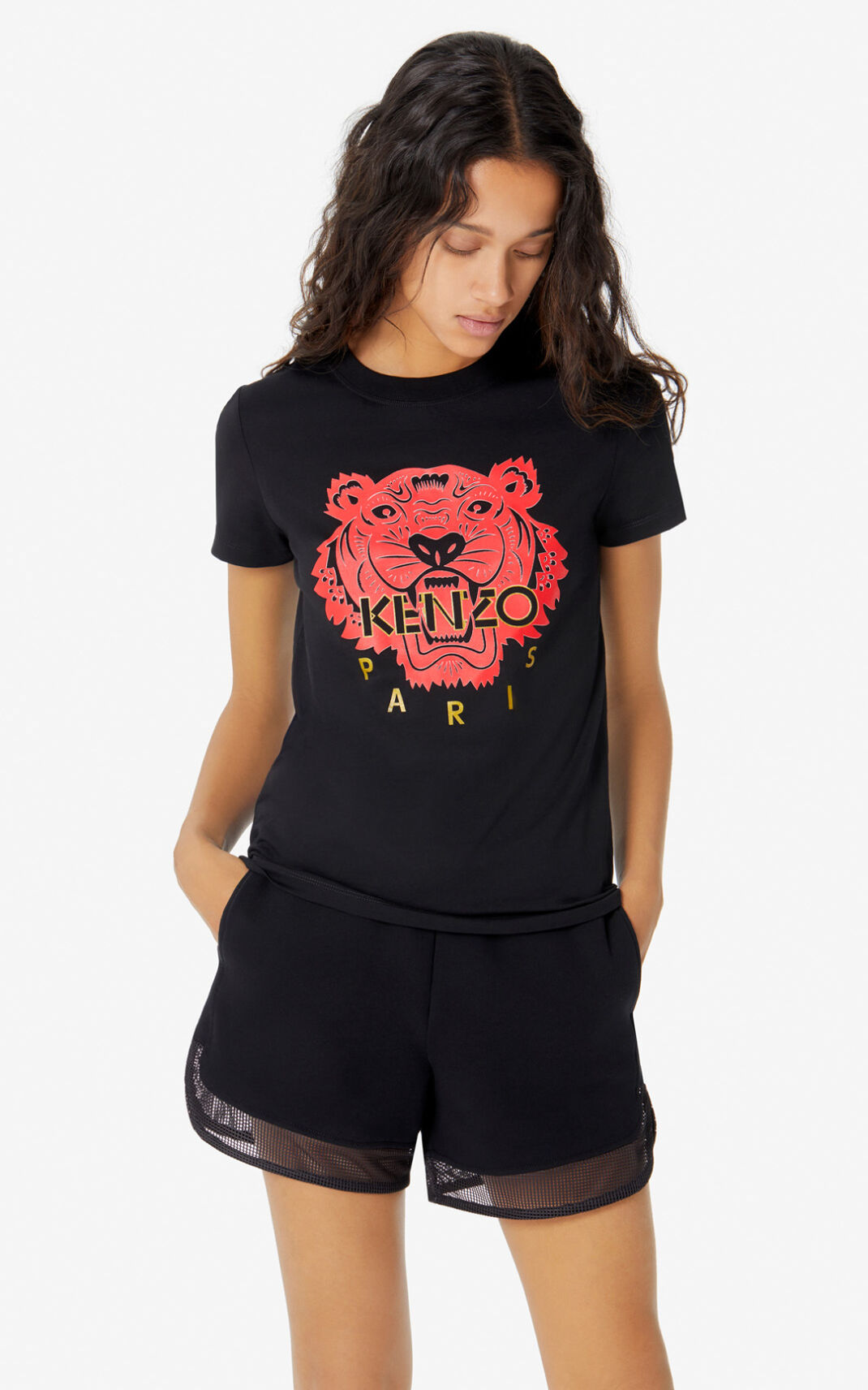 T Shirt Kenzo Femme Tiger Noir WOXTZ-6019